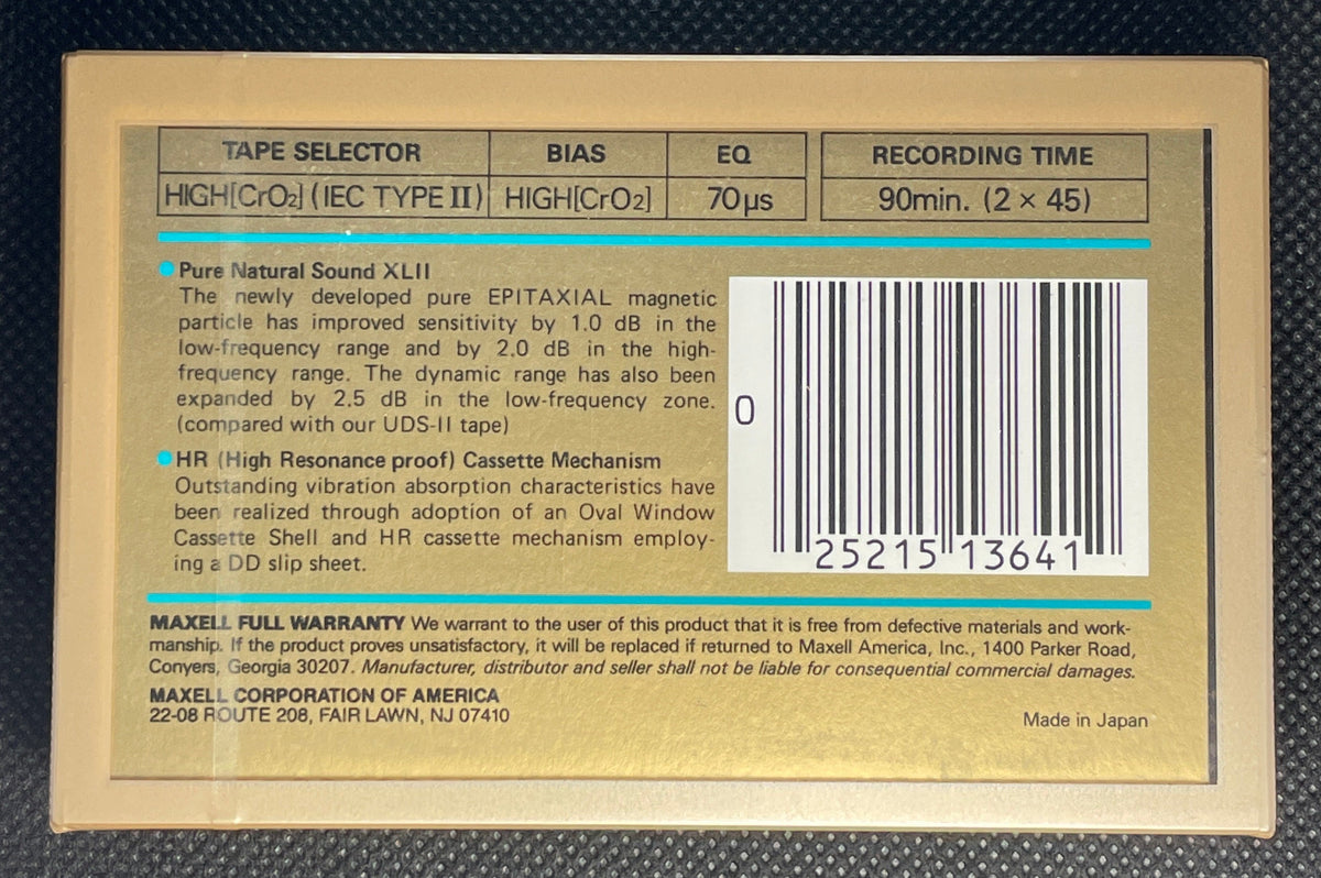 Maxell XLII - 1986 - US - Blank Cassette Tape - New Sealed