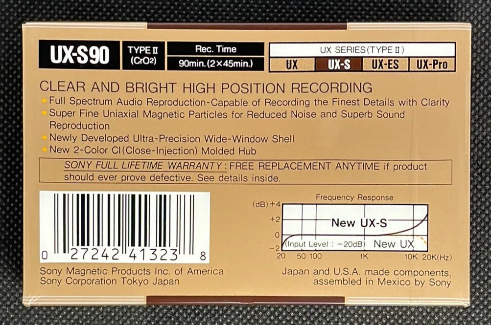 Sony UX-S - 1988 - US - Blank Cassette Tape - New Sealed