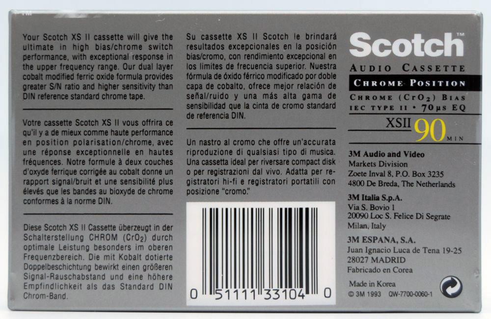 Scotch XSII - 1993 - EU - Blank Cassette - Brand New Scotch XSII - 1993 - EU - Blank Cassette - Brand New
