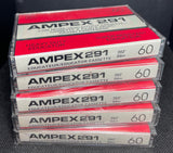Ampex 291 C60 Blank Cassette Tape x5