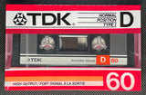 TDK D 1986 C60 Blank Cassette Tape