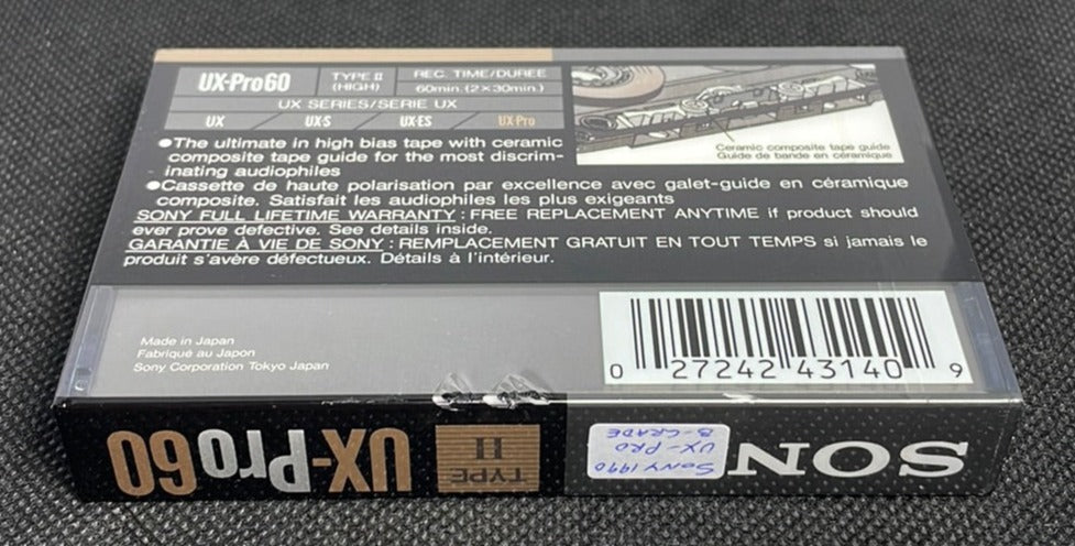 Sony UX-Pro - 1990 - US - Blank Cassette Tape - New Sealed