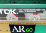 TDK AR 1988 US C90 Blank Cassette Tape close-up view