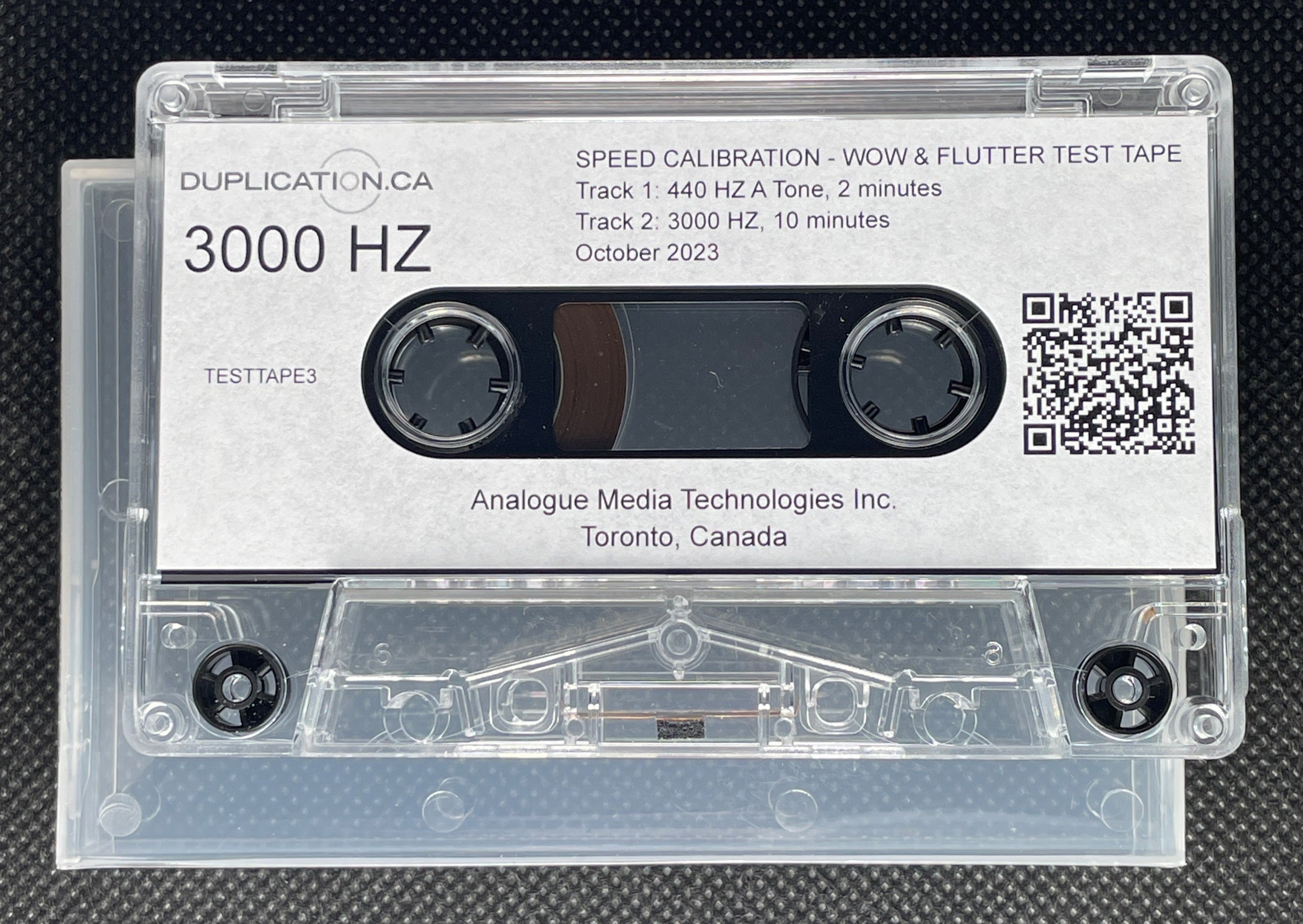 Duplication.ca - TESTAPE3 - Speed Test Tape