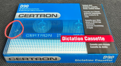 Certron D Dictation 1993 C90 front