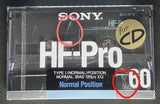 SONY HF-Pro 1987 C60 Blank Cassette Tape front B-Grade