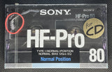 SONY HF-Pro 1987 C80 Blank Cassette Tape front B-Grade #1