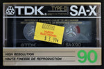 TDK SA-X 1987 C90 front price sticker