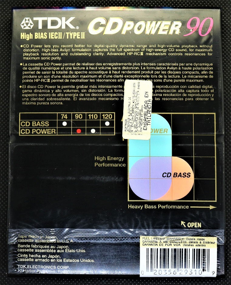 TDK CD Power - 2001 - US - Blank Cassette Tape - New Sealed