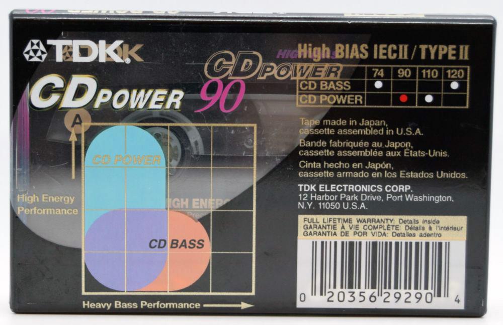 TDK CD Power - 2001 - US - Blank Cassette Tape - New Sealed